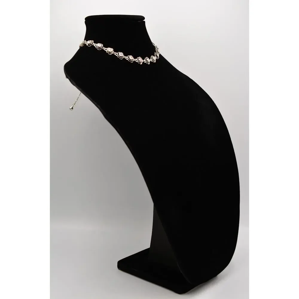 Premier Designs Vintage Choker Necklace Aurora Borealis Rhinestone Crystal 9J